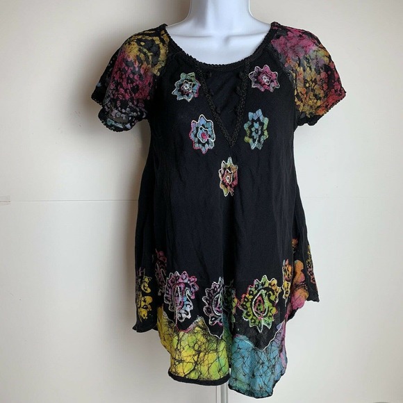 Karma Circle Rayon Boho Top Floral - Picture 1 of 7
